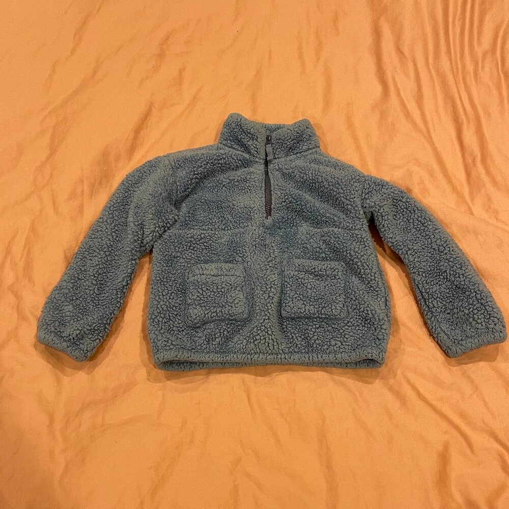 J. Crew Kids Fleece Pullover Sweater, Half-zip, Blue, 3T, Excellent condition
